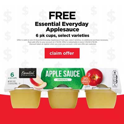 Free Essential Everyday Applesauce at Cub