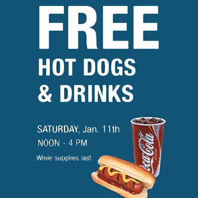 Free Hot Dogs and Drinks at RC Willey