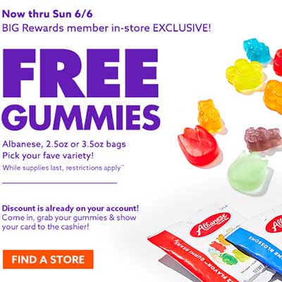 Free Albanese Gummies at Big Lots