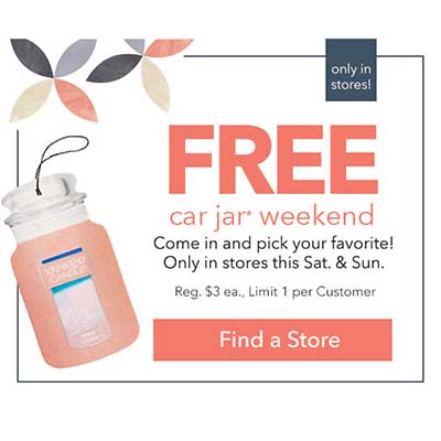 Free Car Jar Fragrance at Yankee Candle