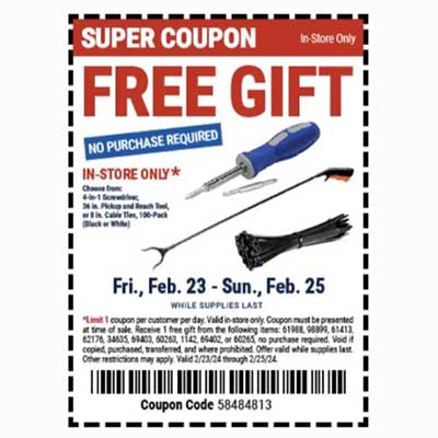 Free Screwdriver at Harbor Freight